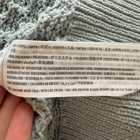 Abercrombie & Fitch Cable Chunky Knit Open Front Cardigan Sage Green Size Medium - Picture 12 of 12